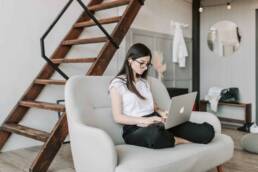 Woman shopping virtually