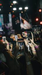 Crowd videoing concert