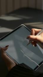 Person drawing on ipad pro